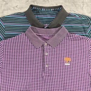 Lot of 2 Carnoustie Polo Shirts Mens XL Colorful Golf Casual Cotton Preppy